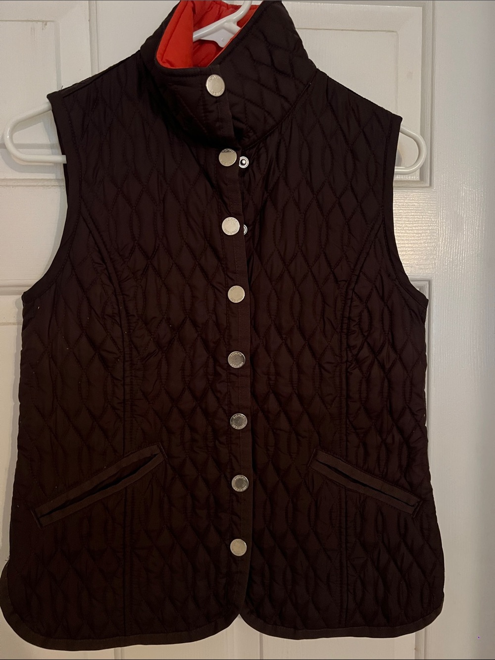 Tommy Hilfiger Black Quilted Sleeveless Vest with Snap Front